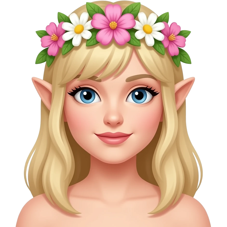 Female Elves with Flower Crowns emoji