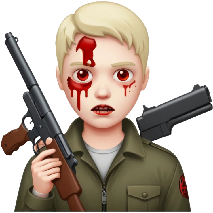gun in bloody face emoji