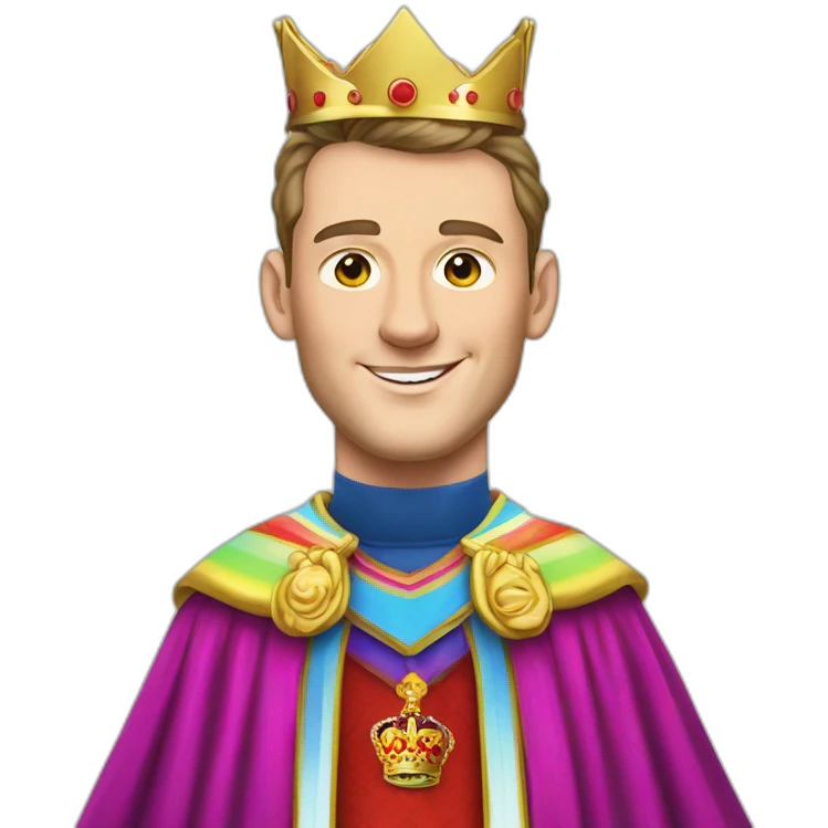 Jonathan Toews as a rainbow king with a royal robe on emoji