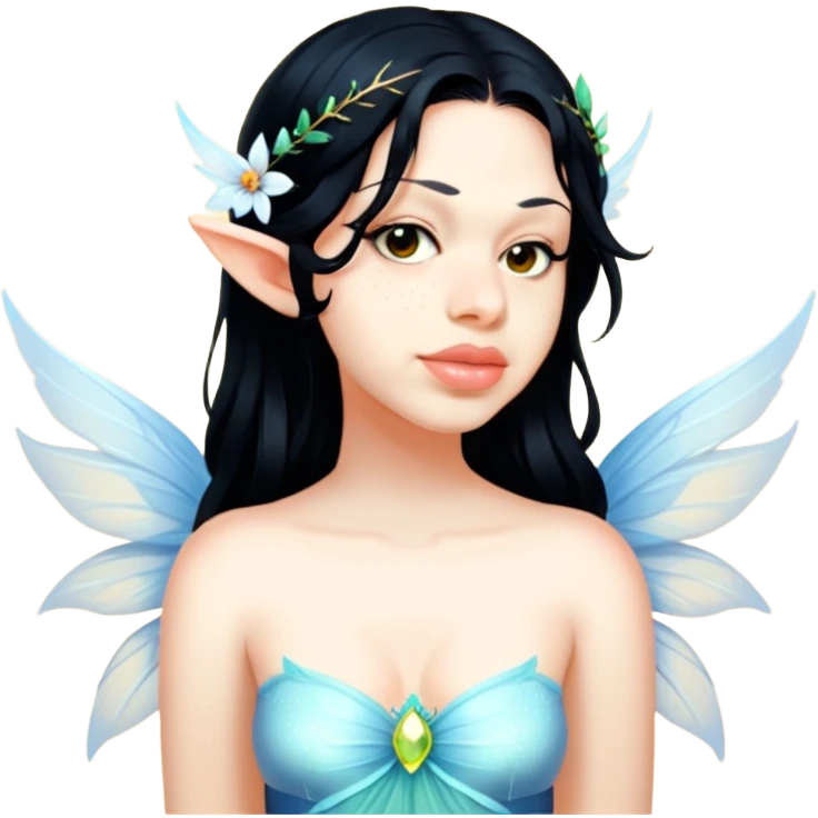 Black girly fairy emoji