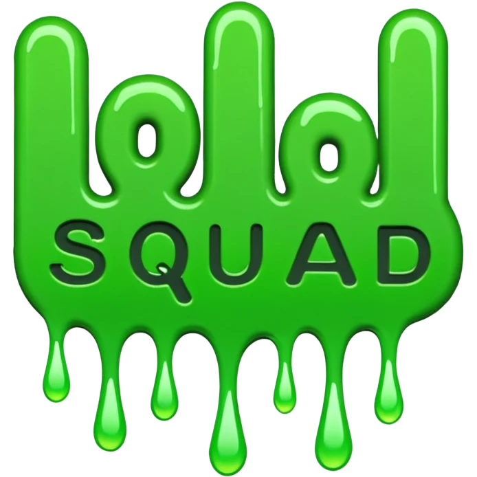 Words that say "Squad Wipe" in drippy letters  emoji
