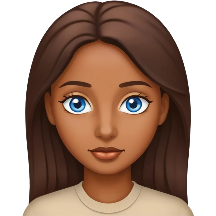 Make me a brown skinned woman with blue eye emoji