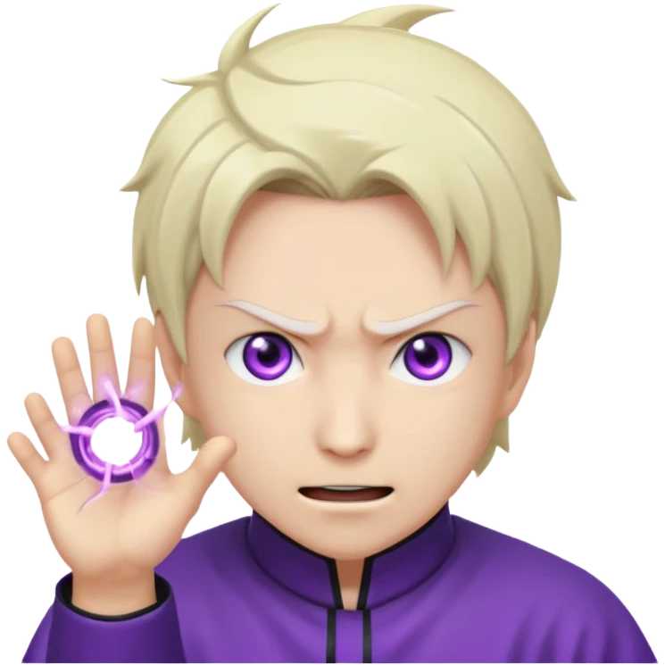 Saturo goji hitting a hollow purple emoji