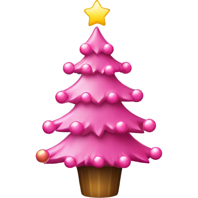 Christmas tree with pink decorations emoji