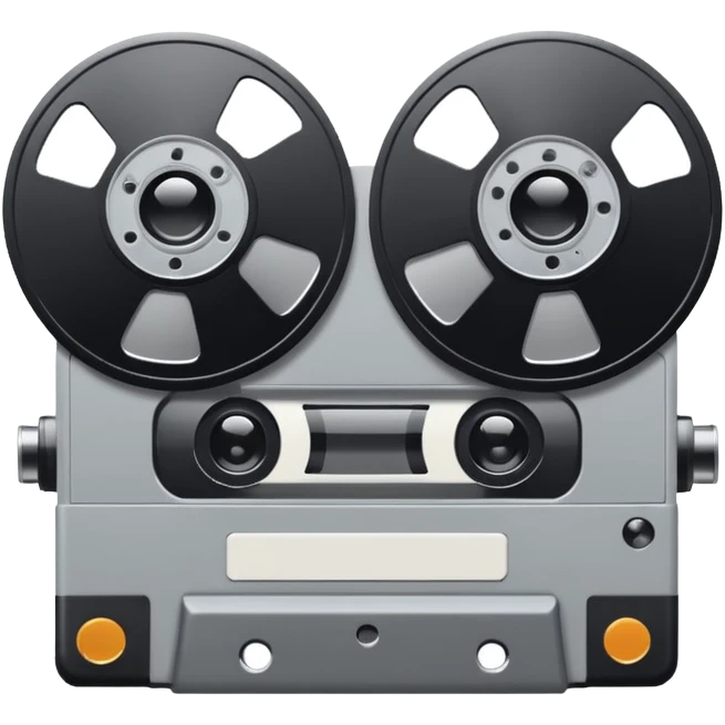 Minimalist emoji-style sticker of a VHS tape where the reels look like eyes, staring out. Black, white, and gray tones only.
 emoji