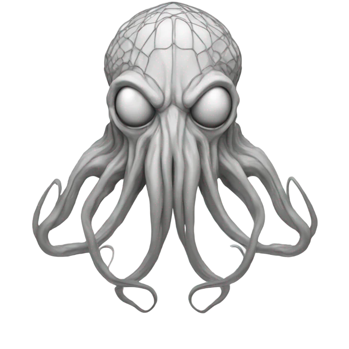 Cthulhu wireframe white emoji