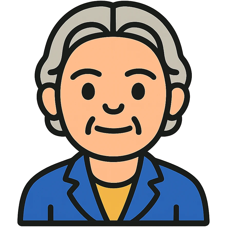 Emoji of Marguerite Yourcenar in color outline style emoji