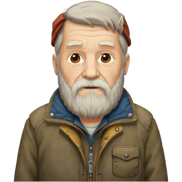 long ,bearded elderly with old jacket emoji