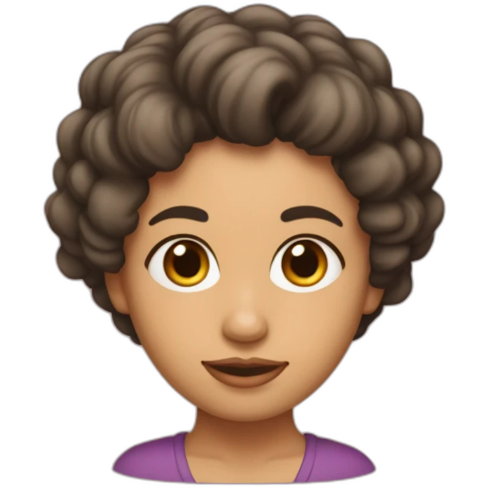Una mujer de pelo rizado corto y morena emoji