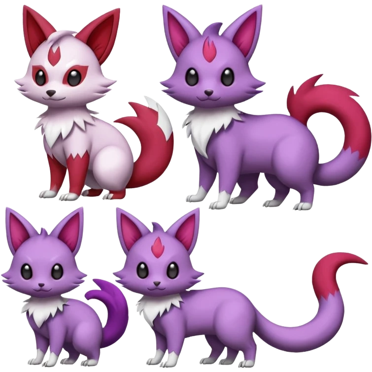 Zangoose-Rattata-Skitty-Noibat-Purrloin-Fakemon-hybrid-creature (full body) emoji