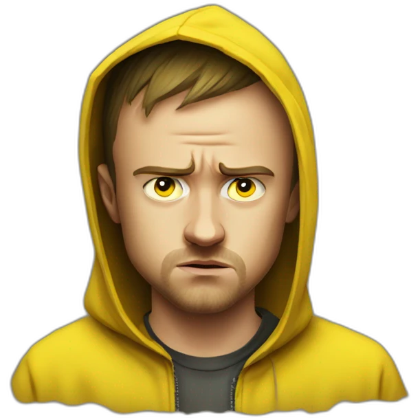 Young Jesse Pinkman sad angry yellow hood emoji