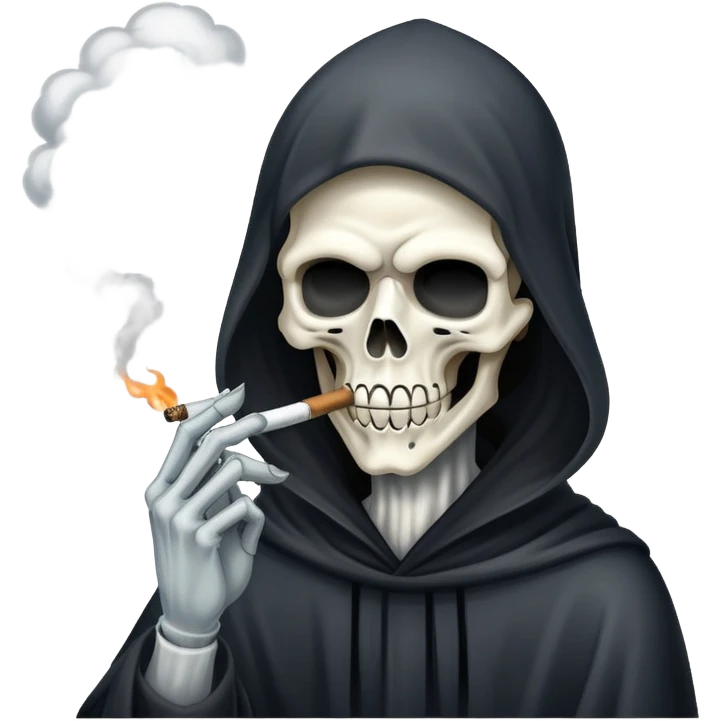 grim reaper smoking weed with loads of smoke emoji