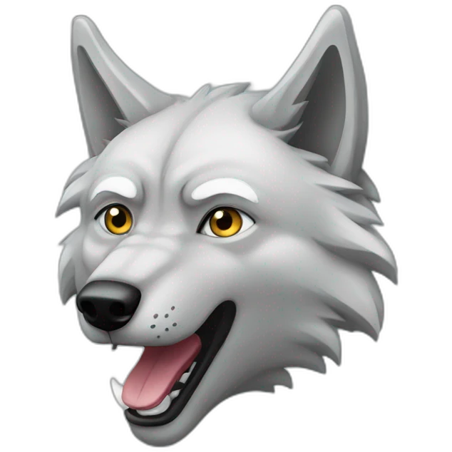 Un loup avec un visage intriqué  emoji