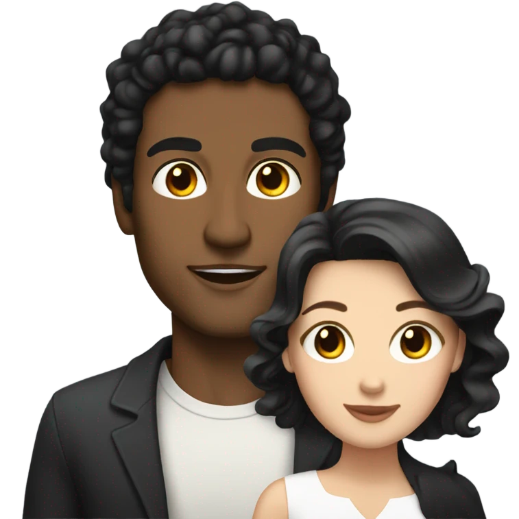 Extremely attractive Brown man with black hair and white woman with brown hair with cats  emoji