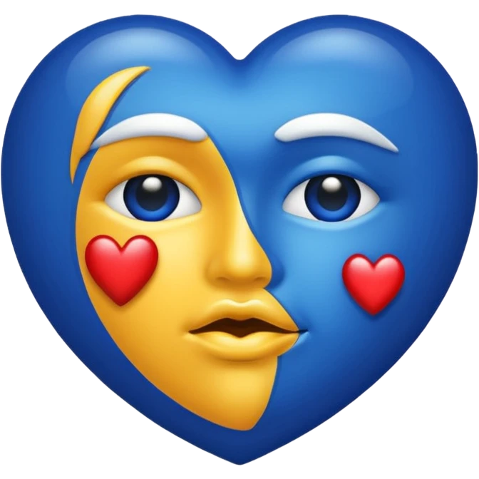 the original kiss mark emoji but instead of it being red it is royal blue  emoji