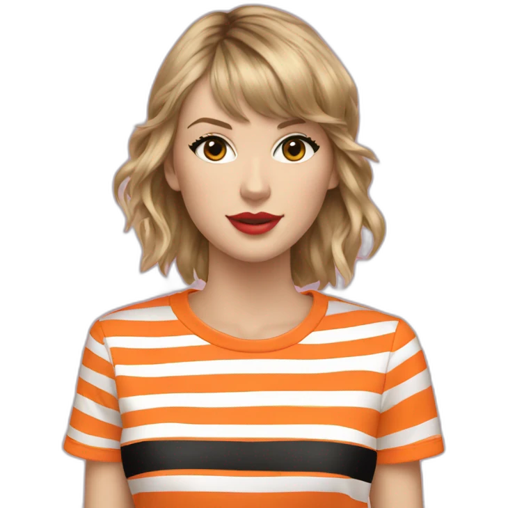 taylor swift orange striped tshirt emoji