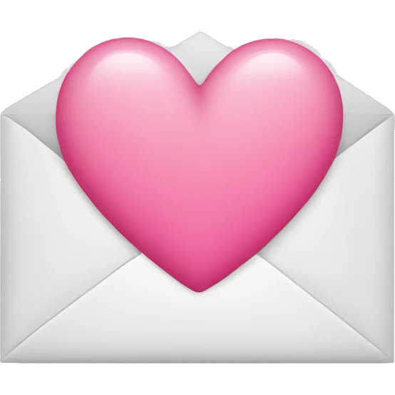 whithe letter with a pink heart in the middle  emoji