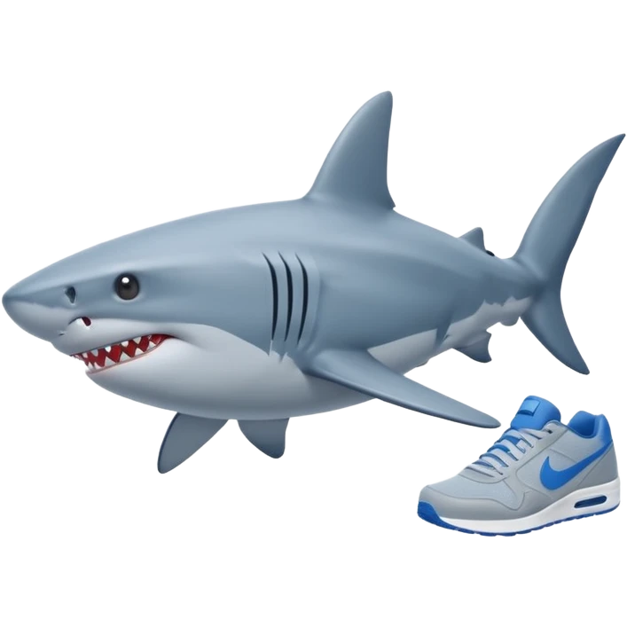 Tralalero Tralala, a shark with 4 legs and blue nike sneakers emoji