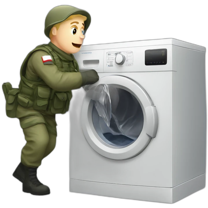 Russian soldier stealing a washing machine emoji