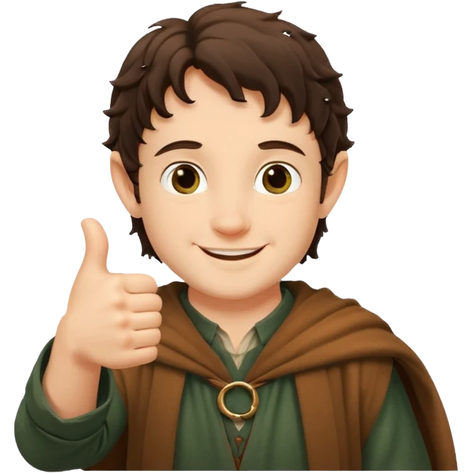 Frodo from lord of the ring doing a thumb up emoji