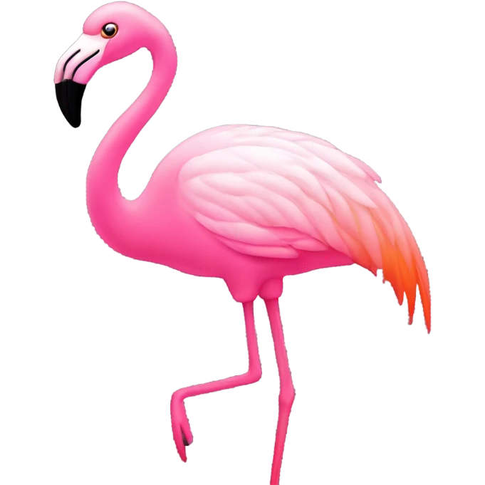 Glowing flamingo outline  emoji
