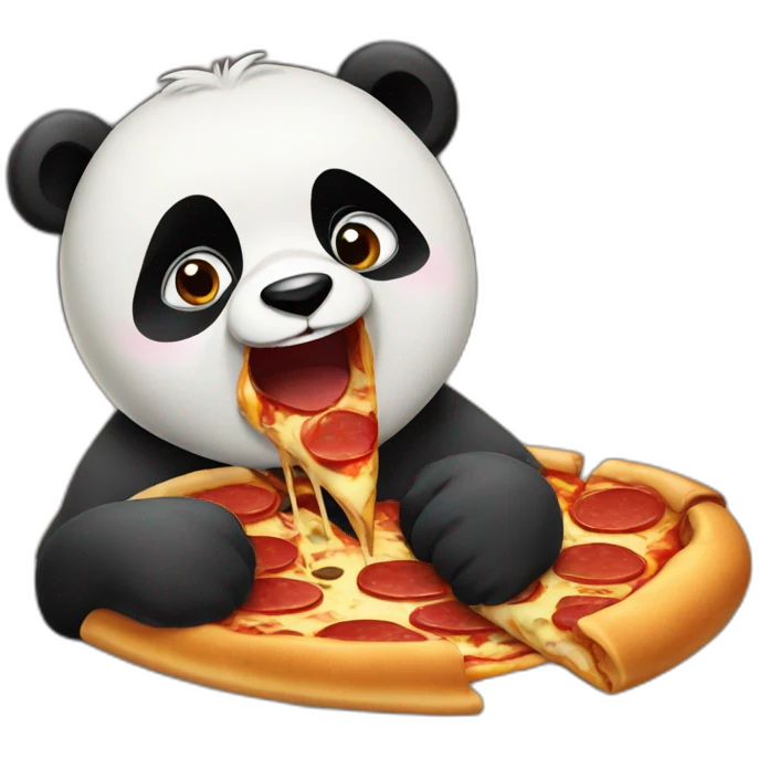 Panda eating pepperoni pizza emoji