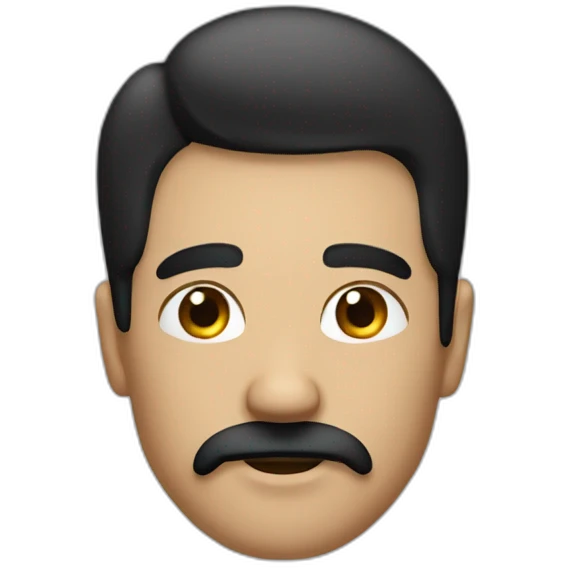 Guy with black straight hair on right side, with a little square mustach on the top of the lip emoji