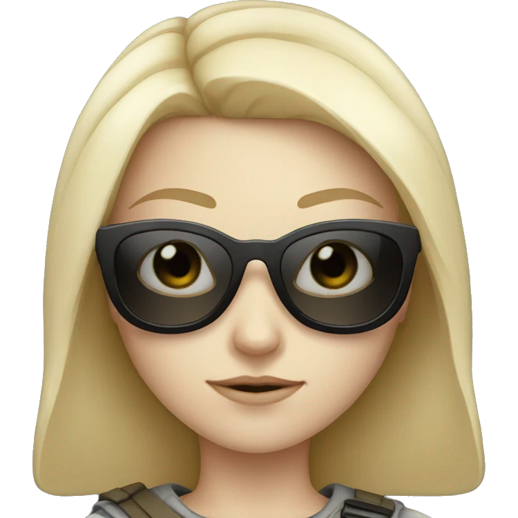 Pale-skinned Girl warrior with dark sunglasses emoji