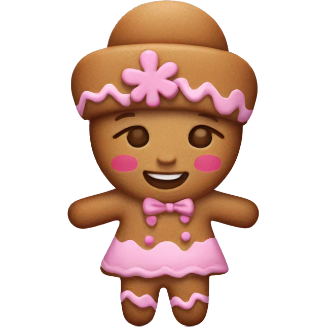 Pink gingerbread girl emoji