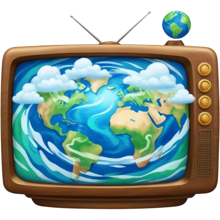 Tv with an earth emoji