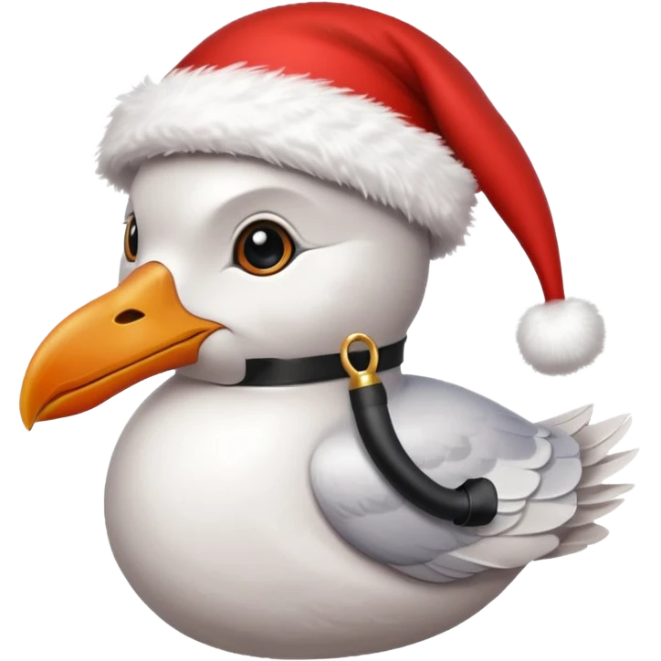 Seagull sherlock holmes with a xmas hat emoji
