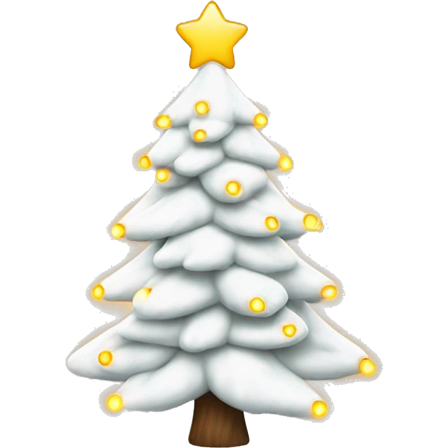  actual white fir christmas tree isolated. With Christmas lights emoji