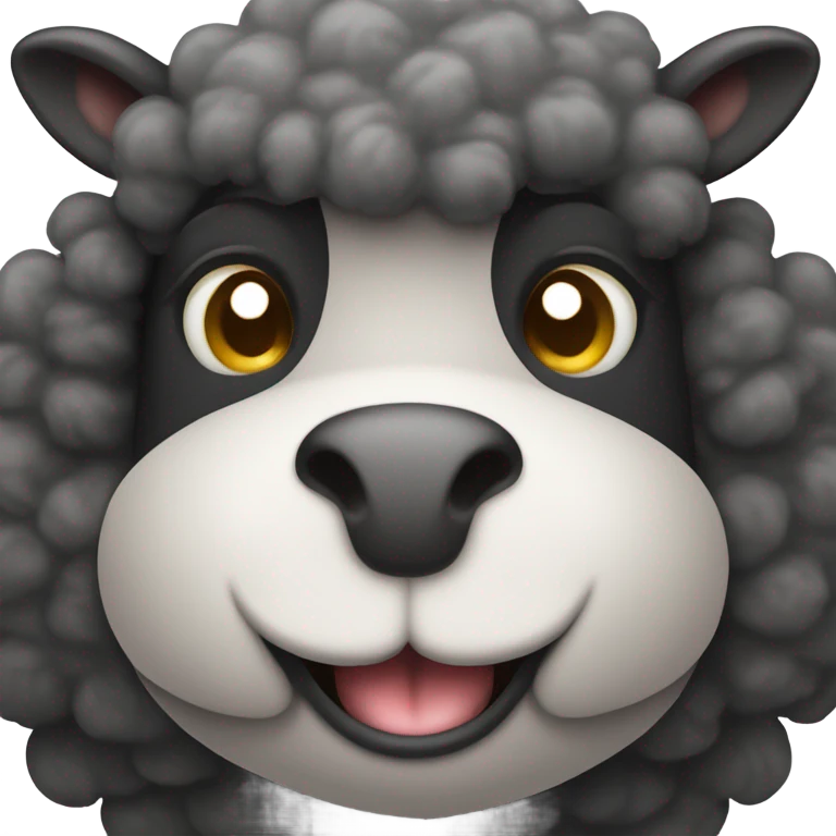 smiling Black sheep  emoji