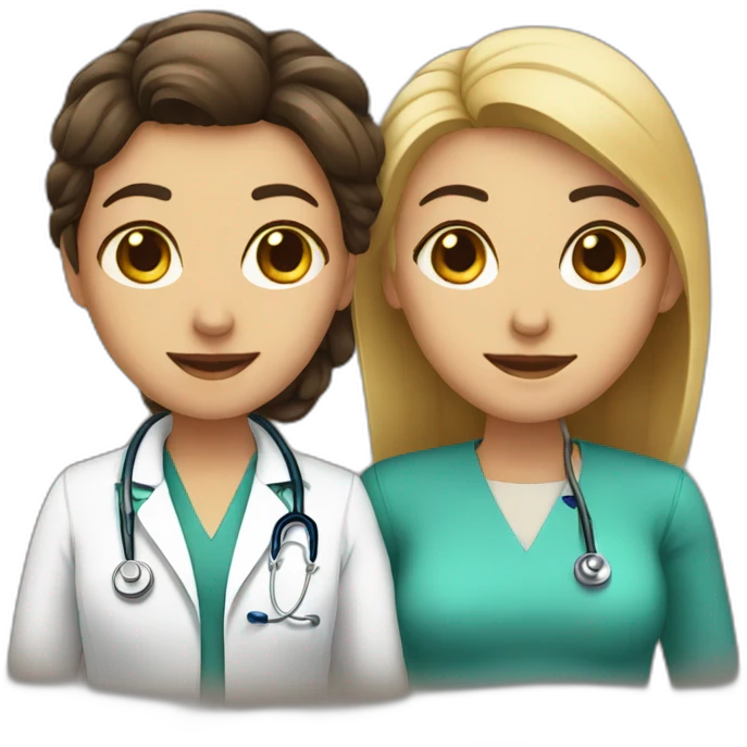 Doctor with her girlfriend emoji