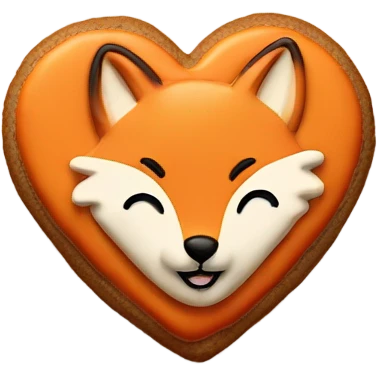 cookie heart with fox emoji