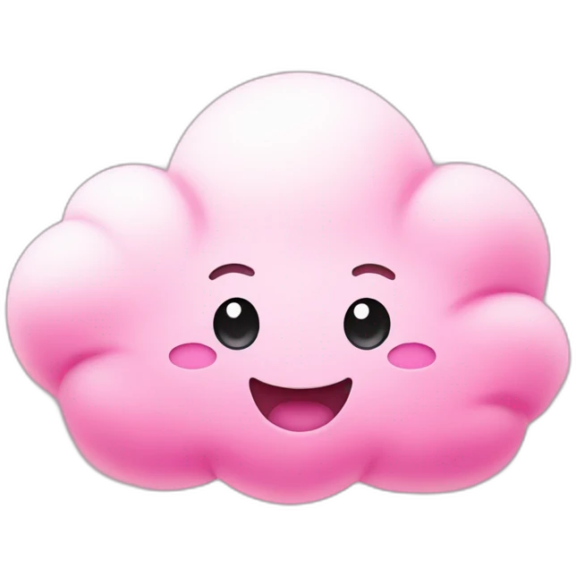 Happy cloud that is pink emoji