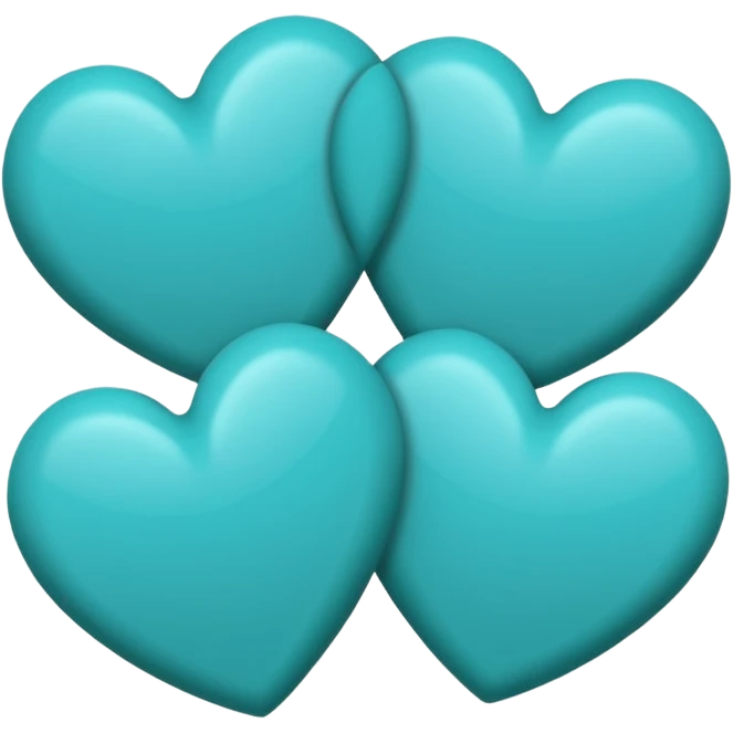 3 teal lined hearts that are hollow in the center emoji