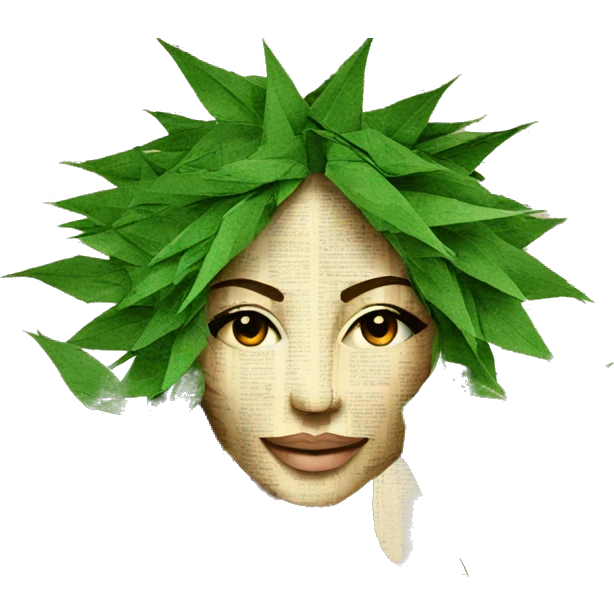  Hemp 420 lady face made of 420 origami newspaper roses hemp leaves lantern fairy lights burning paper and hemp leaves in hair  emoji