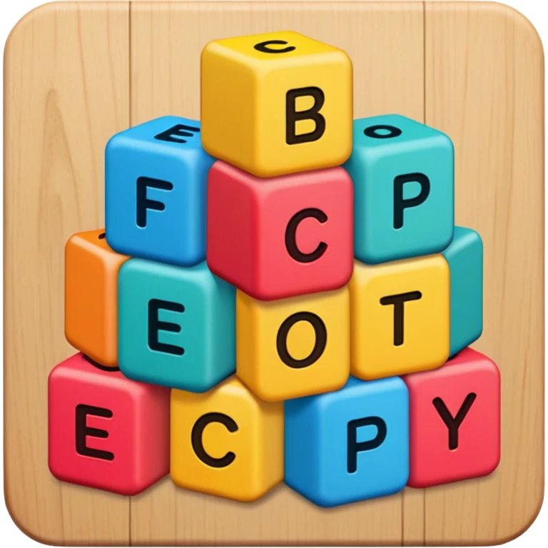 Wooden blocks with letters emoji