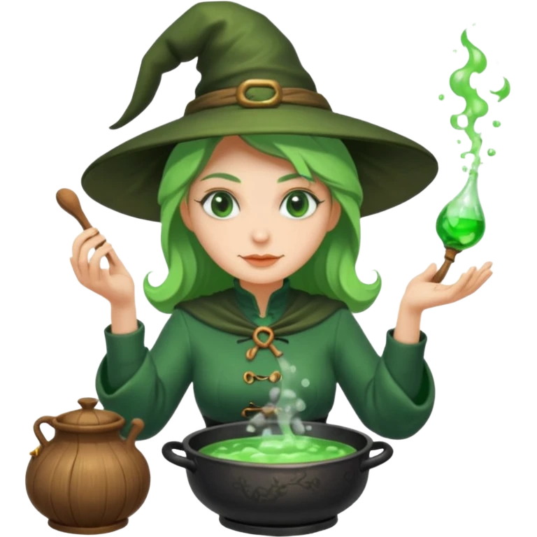 green witch cooking potion emoji