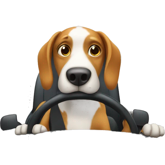 Dog driving a car emoji