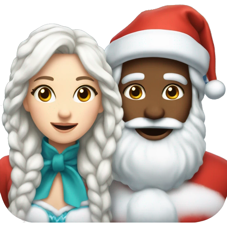 The Snow Maiden and Santa Claus emoji