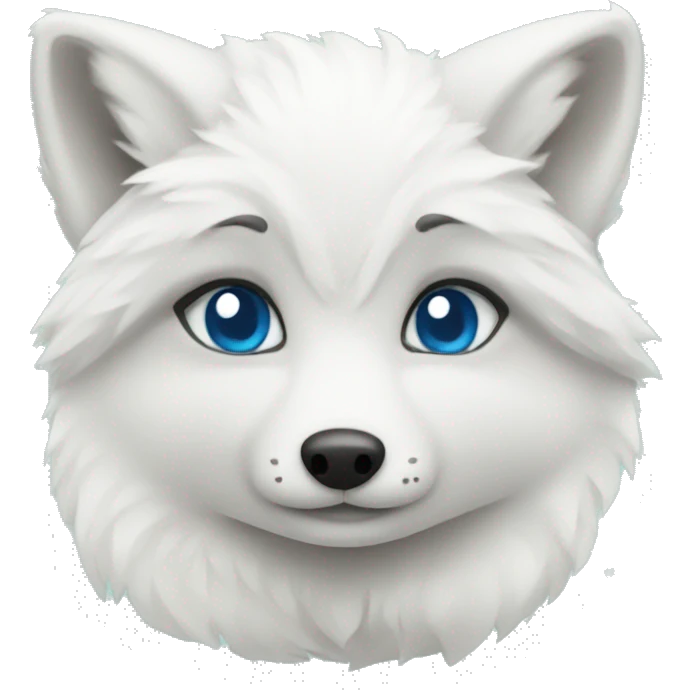 arctic fox with hearts  emoji