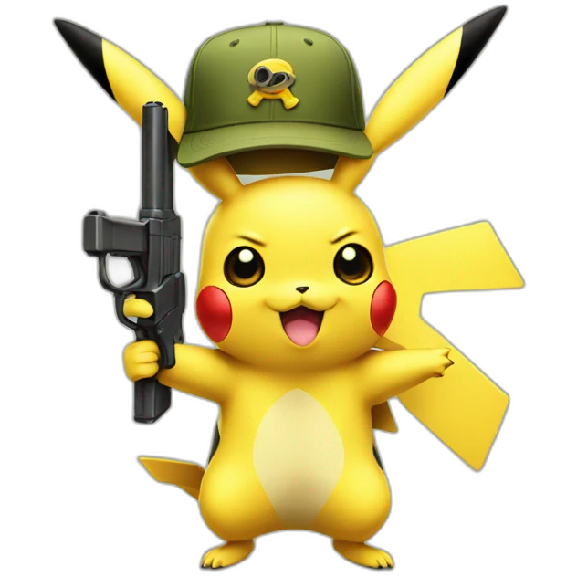 Pikachu with guns emoji