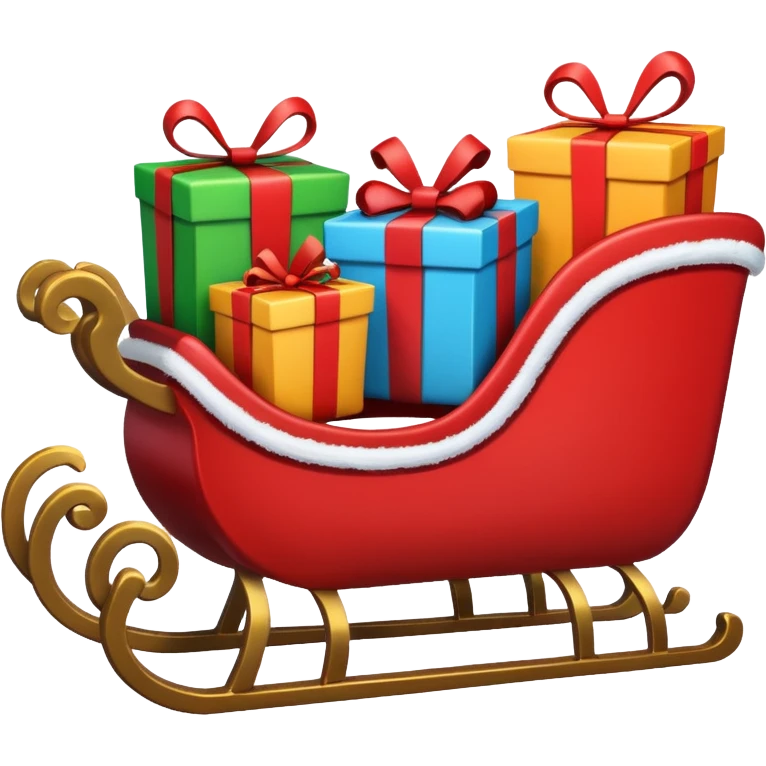 gifts in Santa's sleigh emoji