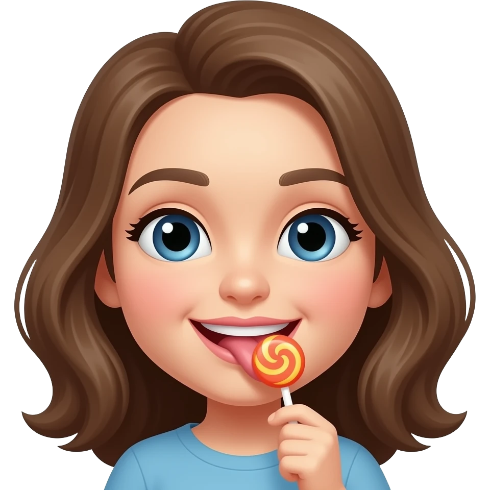 Lizanie cukierka językiem emoji