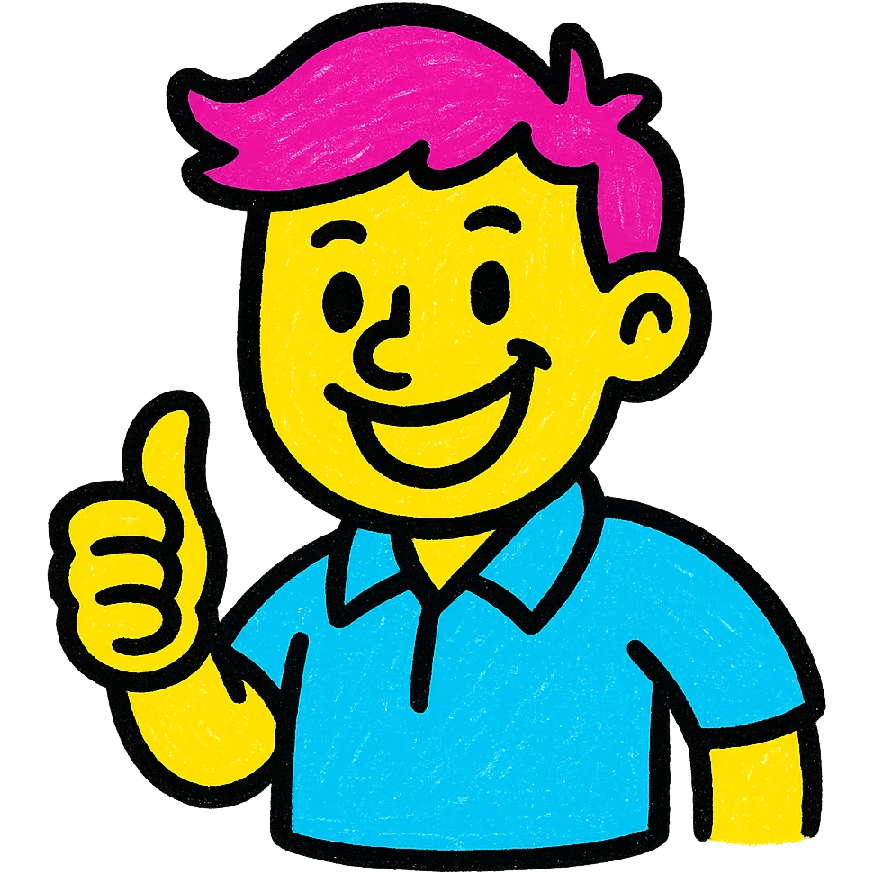 happy customer giving thumbs up colorful playful style emoji