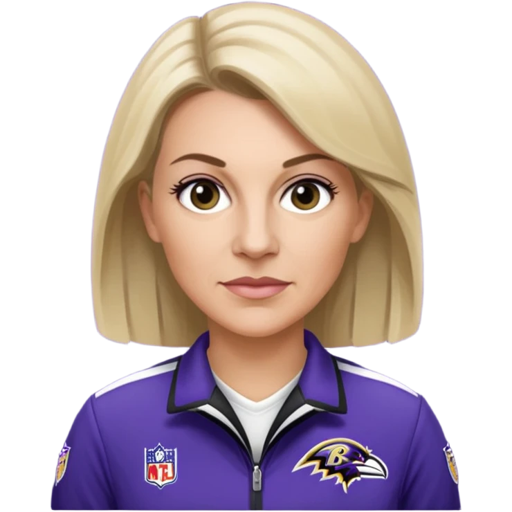 Caucasian Female football coach Baltimore Ravens  emoji