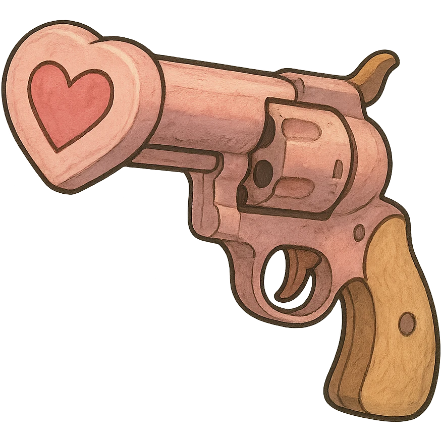 Pink heart pistol emoji