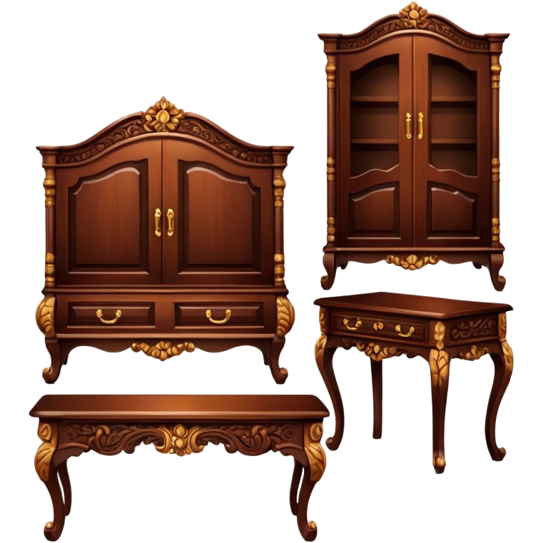 fancy wooden furniture set emoji